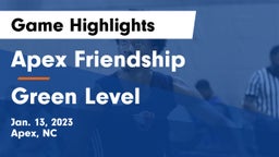 Apex Friendship  vs Green Level  Game Highlights - Jan. 13, 2023