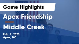 Apex Friendship  vs Middle Creek  Game Highlights - Feb. 7, 2023