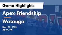 Apex Friendship  vs Watauga  Game Highlights - Dec. 30, 2023