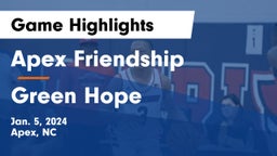 Apex Friendship  vs Green Hope  Game Highlights - Jan. 5, 2024