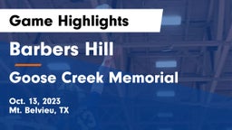 Barbers Hill  vs Goose Creek Memorial  Game Highlights - Oct. 13, 2023