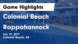 Colonial Beach  vs Rappahannock  Game Highlights - Jan 19, 2017