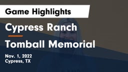 Cypress Ranch  vs Tomball Memorial  Game Highlights - Nov. 1, 2022