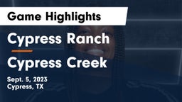 Cypress Ranch  vs Cypress Creek  Game Highlights - Sept. 5, 2023