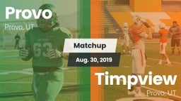 Matchup: Provo  vs. Timpview  2019