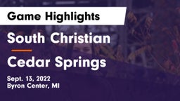 South Christian  vs Cedar Springs  Game Highlights - Sept. 13, 2022