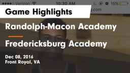 Randolph-Macon Academy  vs Fredericksburg Academy Game Highlights - Dec 08, 2016