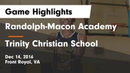 Randolph-Macon Academy  vs Trinity Christian School Game Highlights - Dec 14, 2016