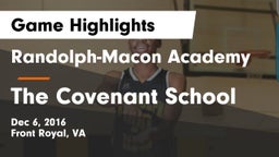 Randolph-Macon Academy  vs The Covenant School Game Highlights - Dec 6, 2016
