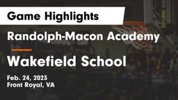 Randolph-Macon Academy  vs Wakefield School Game Highlights - Feb. 24, 2023