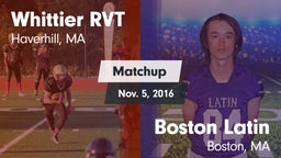 Matchup: Whittier RVT High vs. Boston Latin  2016