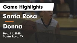 Santa Rosa  vs Donna  Game Highlights - Dec. 11, 2020