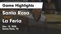Santa Rosa  vs La Feria  Game Highlights - Dec. 15, 2020