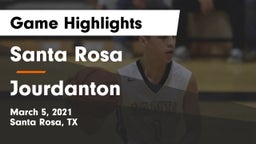 Santa Rosa  vs Jourdanton  Game Highlights - March 5, 2021
