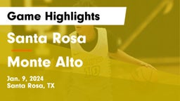 Santa Rosa  vs Monte Alto  Game Highlights - Jan. 9, 2024
