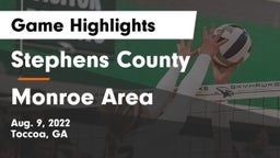 Stephens County  vs Monroe Area Game Highlights - Aug. 9, 2022