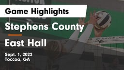 Stephens County  vs East Hall  Game Highlights - Sept. 1, 2022