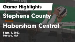 Stephens County  vs Habersham Central Game Highlights - Sept. 1, 2022