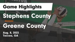 Stephens County  vs Greene County Game Highlights - Aug. 8, 2023