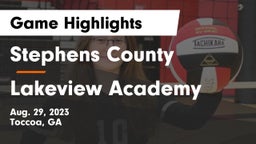 Stephens County  vs Lakeview Academy  Game Highlights - Aug. 29, 2023