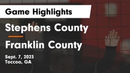 Stephens County  vs Franklin County  Game Highlights - Sept. 7, 2023