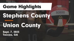 Stephens County  vs Union County  Game Highlights - Sept. 7, 2023