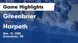 Greenbrier  vs Harpeth  Game Highlights - Dec. 15, 2020