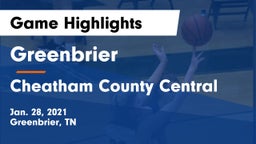 Greenbrier  vs Cheatham County Central  Game Highlights - Jan. 28, 2021