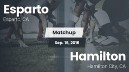 Matchup: Esparto  vs. Hamilton  2016
