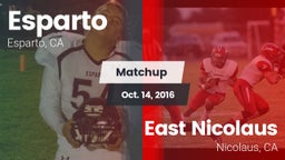 Matchup: Esparto  vs. East Nicolaus  2016