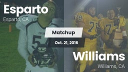 Matchup: Esparto  vs. Williams  2016
