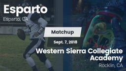 Matchup: Esparto  vs. Western Sierra Collegiate Academy 2018