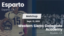 Matchup: Esparto  vs. Western Sierra Collegiate Academy 2019