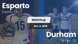 Matchup: Esparto  vs. Durham  2019