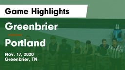 Greenbrier  vs Portland  Game Highlights - Nov. 17, 2020