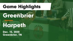 Greenbrier  vs Harpeth  Game Highlights - Dec. 15, 2020