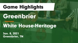 Greenbrier  vs White House-Heritage  Game Highlights - Jan. 8, 2021