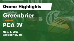 Greenbrier  vs PCA JV Game Highlights - Nov. 4, 2023