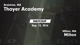 Matchup: Thayer Academy High vs. Milton  2016