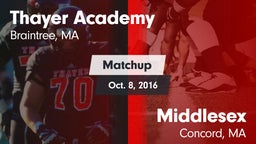 Matchup: Thayer Academy High vs. Middlesex  2016