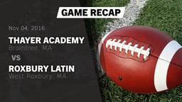 Recap: Thayer Academy  vs. Roxbury Latin  2016