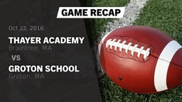 Recap: Thayer Academy  vs. Groton School  2016