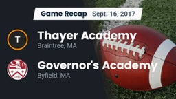 Recap: Thayer Academy  vs. Governor's Academy  2017