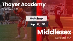Matchup: Thayer Academy High vs. Middlesex  2018