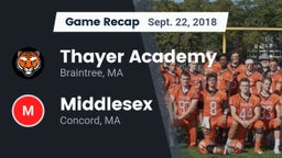 Recap: Thayer Academy  vs. Middlesex  2018