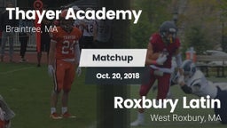 Matchup: Thayer Academy High vs. Roxbury Latin  2018