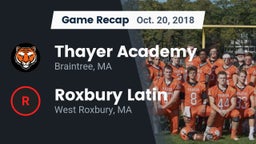 Recap: Thayer Academy  vs. Roxbury Latin  2018