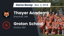 Recap: Thayer Academy  vs. Groton School  2018
