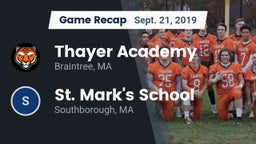 Recap: Thayer Academy  vs. St. Mark's School 2019