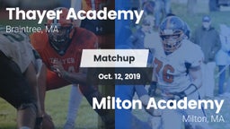 Matchup: Thayer Academy High vs. Milton Academy  2019